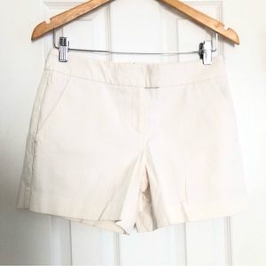 THEORY Lynie Twill Stretch Flat Front Chino Ivory White Shorts Size 4